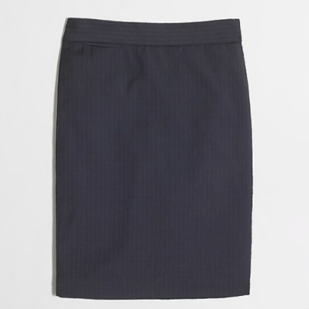 NWT J.Crew pencil skirt in pinstripe wool sz 12